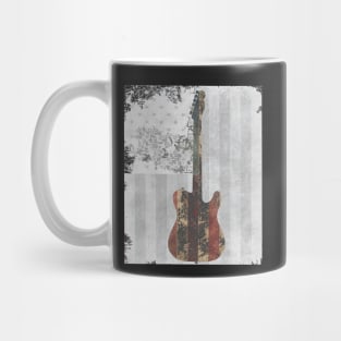 Telecaster With Rustic American Flag Background Mug